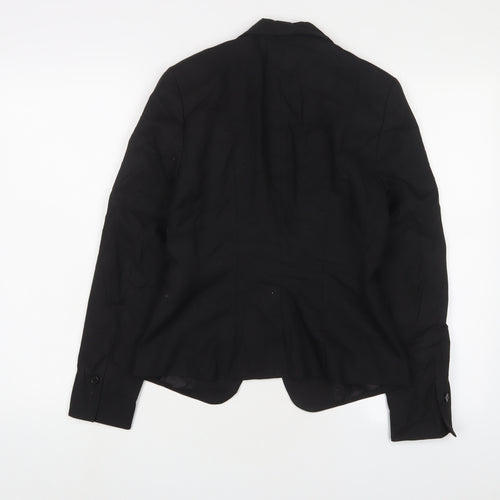H&M Womens Black Jacket Blazer Size 8 Button