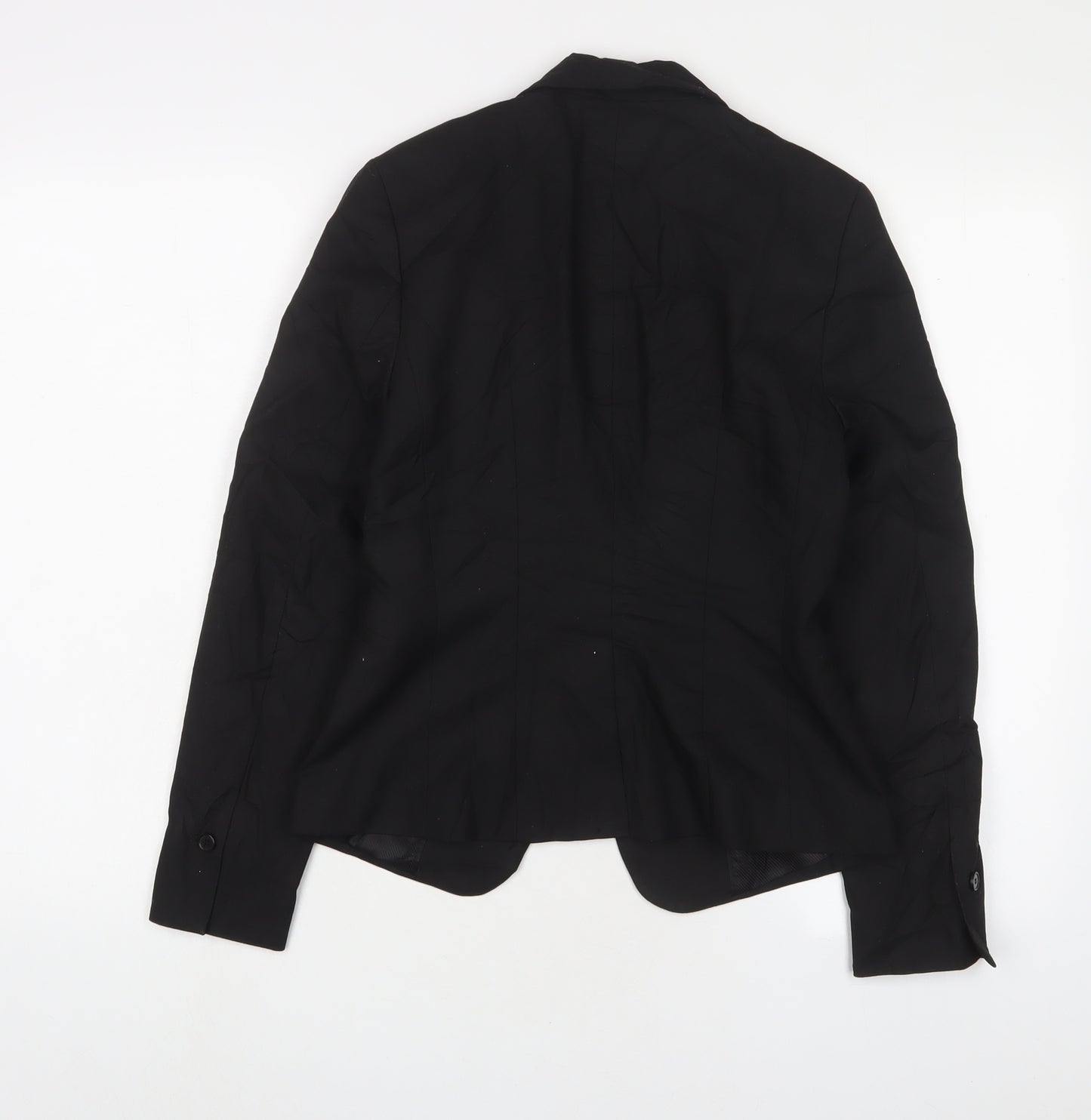 H&M Womens Black Jacket Blazer Size 8 Button