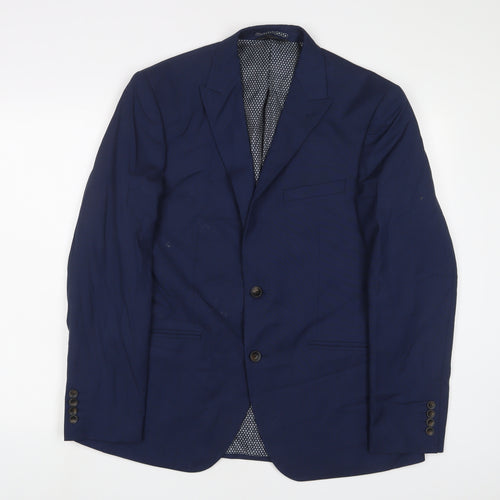 Marks and Spencer Mens Blue Polyester Jacket Suit Size 40 Regular