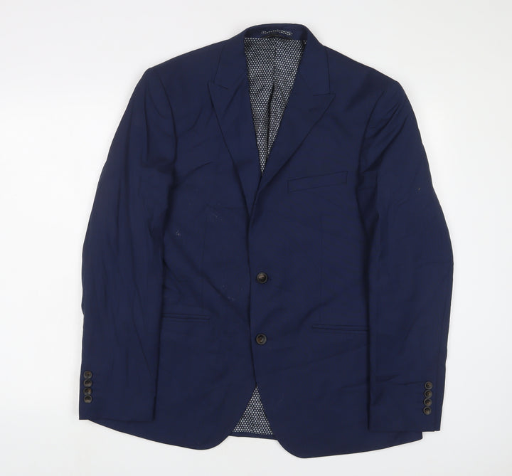 Marks and Spencer Mens Blue Polyester Jacket Suit Size 40 Regular