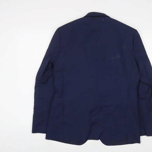 Marks and Spencer Mens Blue Polyester Jacket Suit Size 40 Regular