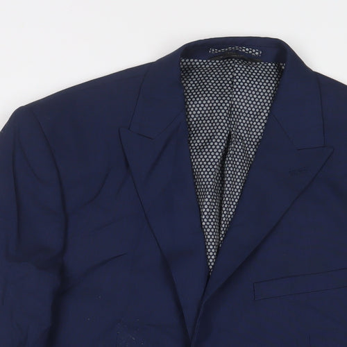 Marks and Spencer Mens Blue Polyester Jacket Suit Size 40 Regular