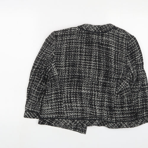 Marks and Spencer Womens Black Herringbone Jacket Size 14 - Open