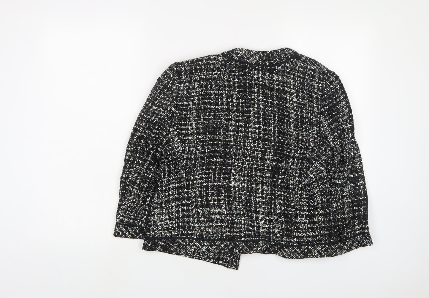 Marks and Spencer Womens Black Herringbone Jacket Size 14 - Open