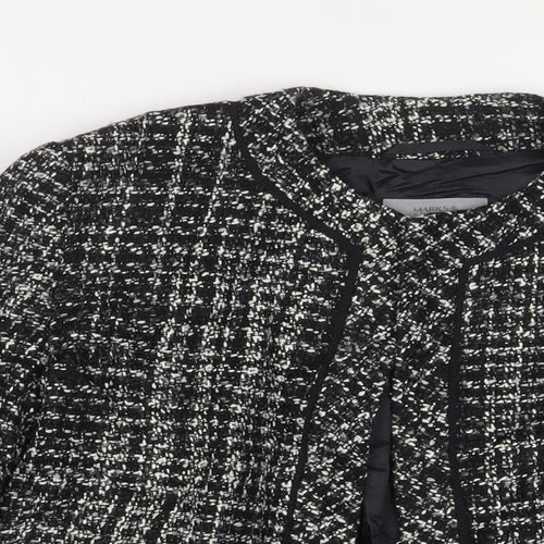 Marks and Spencer Womens Black Herringbone Jacket Size 14 - Open