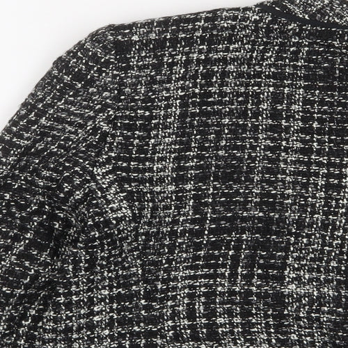 Marks and Spencer Womens Black Herringbone Jacket Size 14 - Open