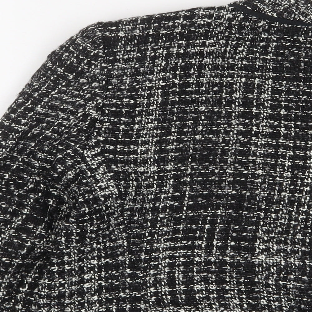 Marks and Spencer Womens Black Herringbone Jacket Size 14 - Open