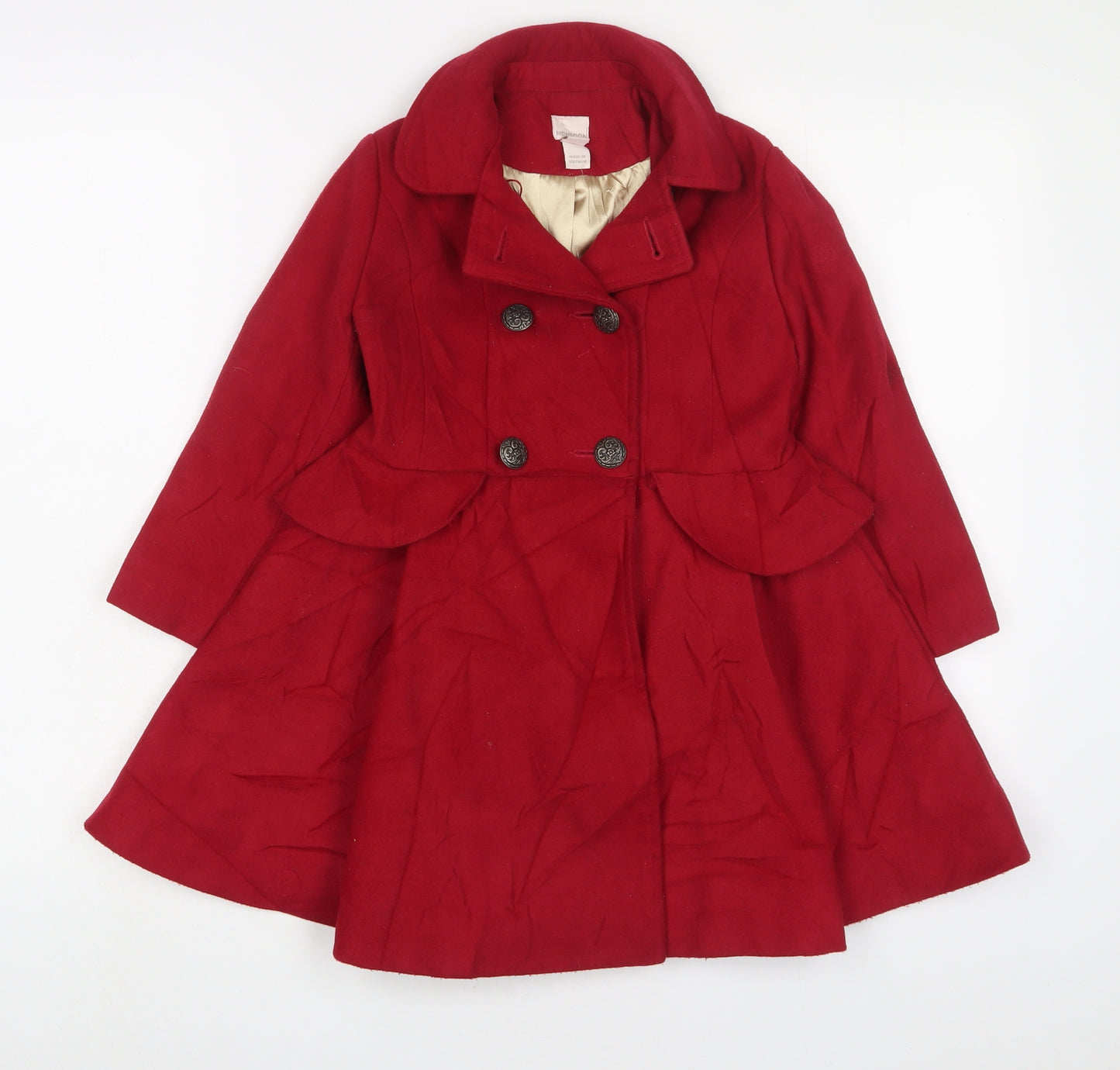 Monsoon Girls Pink Overcoat Coat Size 5-6 Years Button