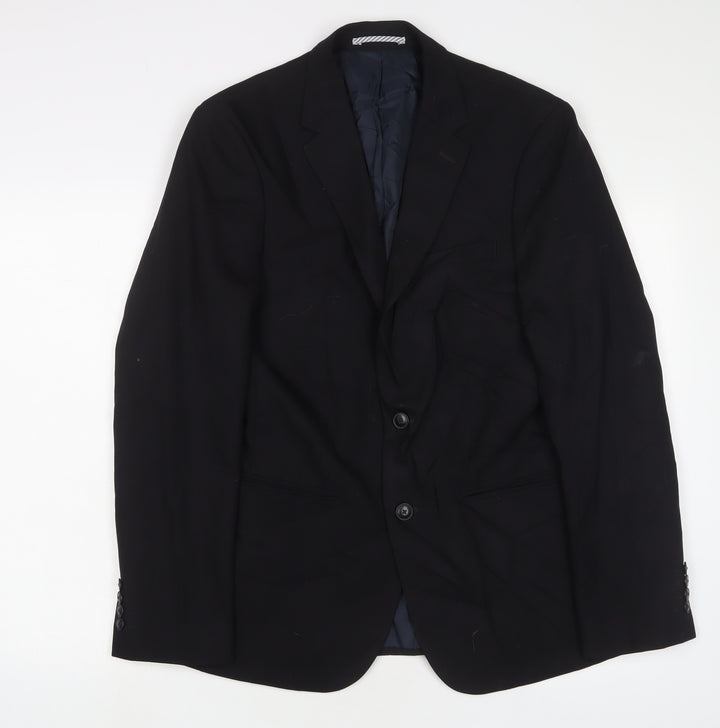 Marks and Spencer Mens Black Wool Jacket Suit Jacket Size 38 Regular