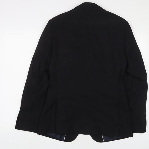 Marks and Spencer Mens Black Wool Jacket Suit Jacket Size 38 Regular