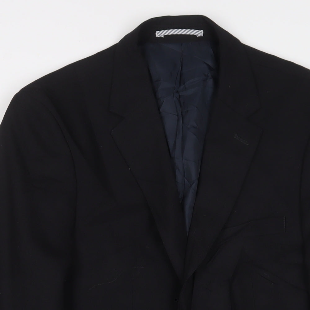 Marks and Spencer Mens Black Wool Jacket Suit Jacket Size 38 Regular