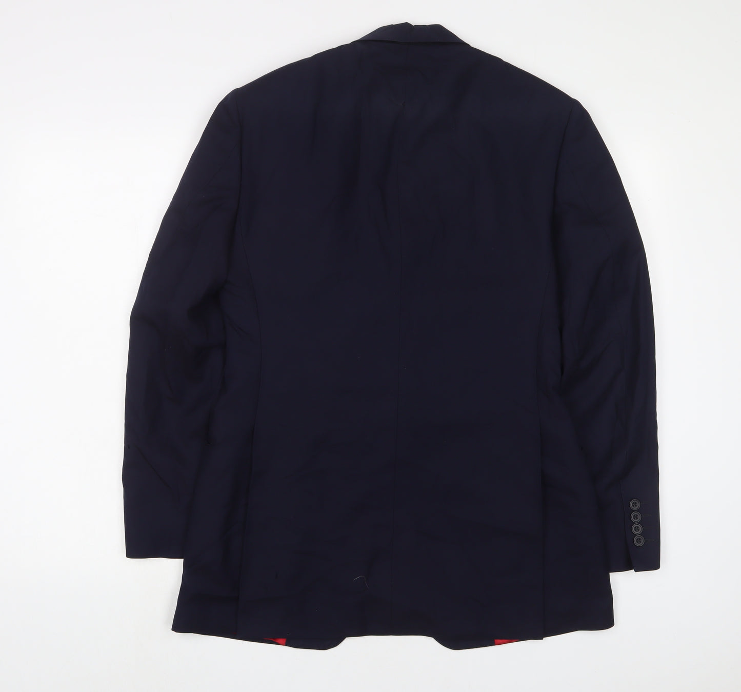 Jasper Littman Mens Blue Wool Jacket Suit Jacket Size 38 Regular