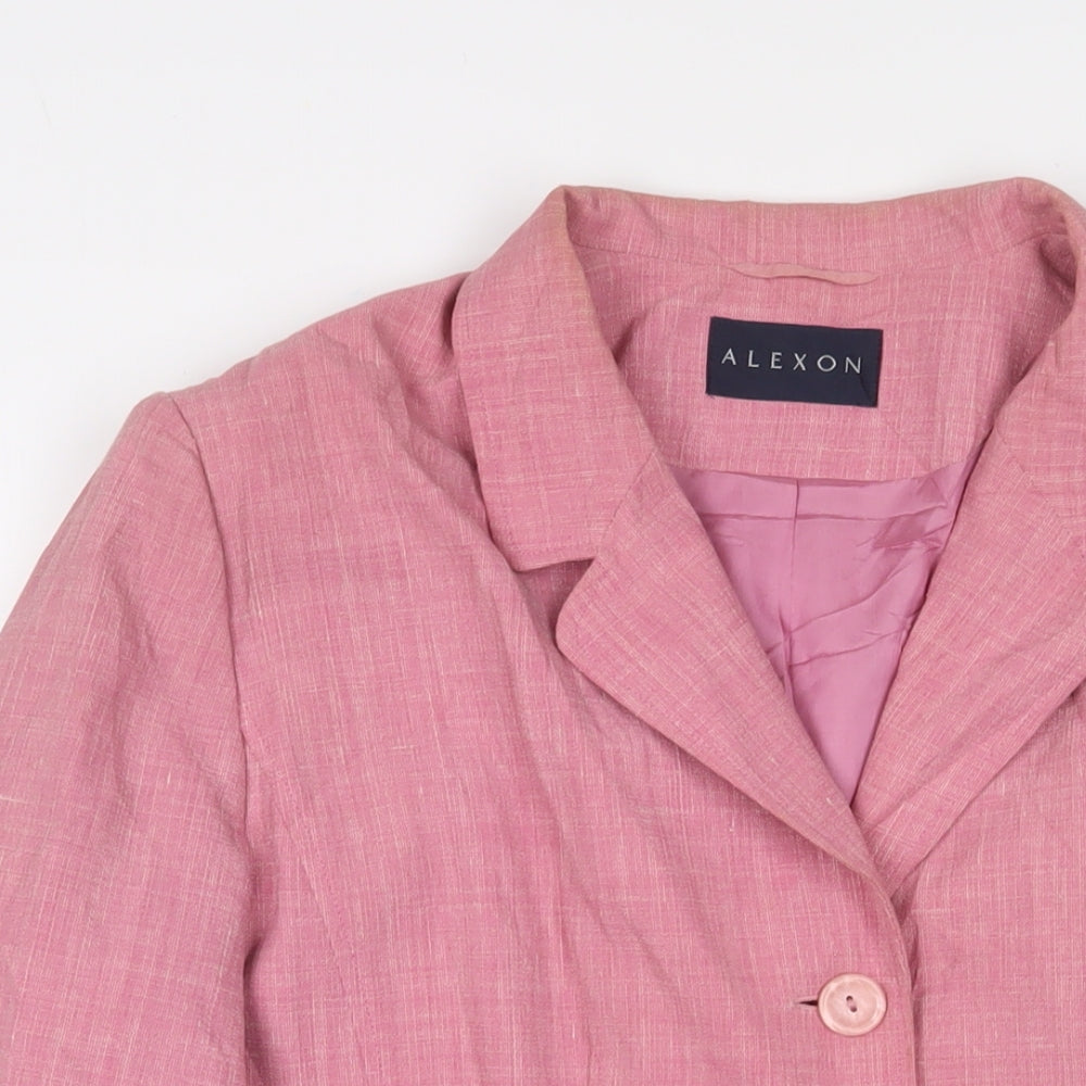 Alexon Womens Pink Jacket Blazer Size 16 Button