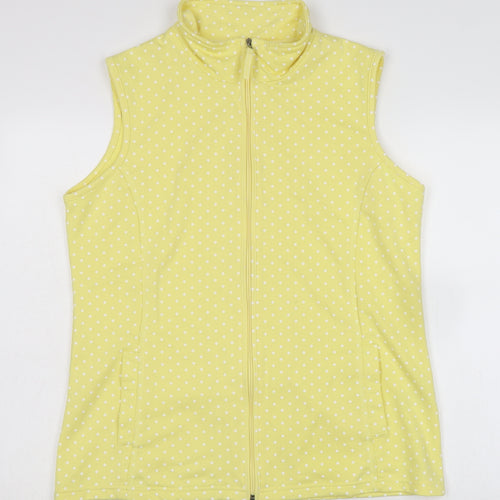 Damart Womens Yellow Gilet Waistcoat Size 14 Zip