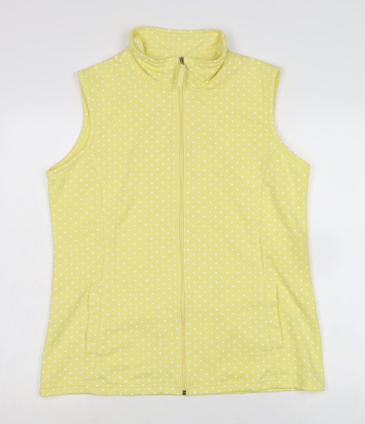 Damart Womens Yellow Gilet Waistcoat Size 14 Zip