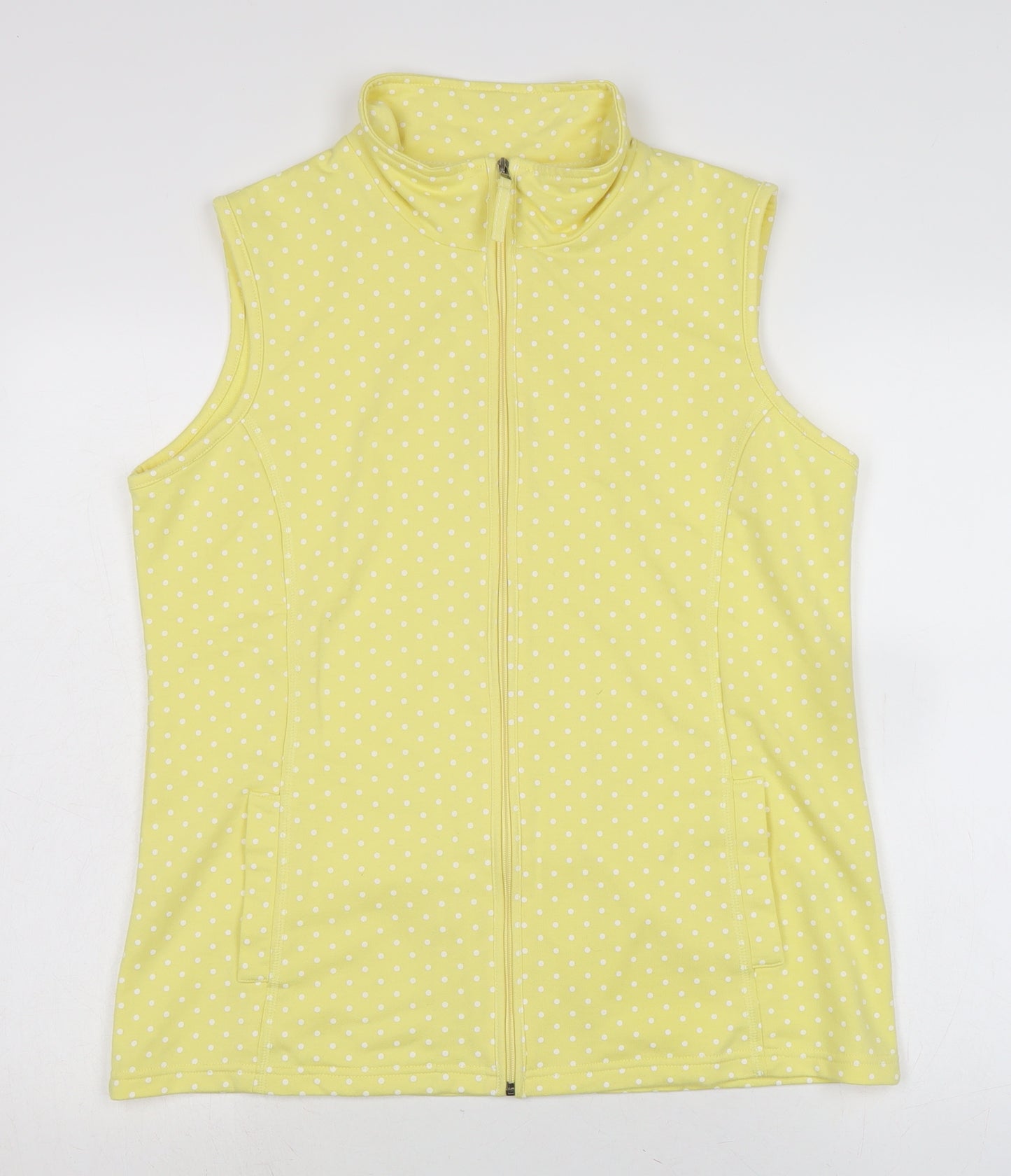 Damart Womens Yellow Gilet Waistcoat Size 14 Zip