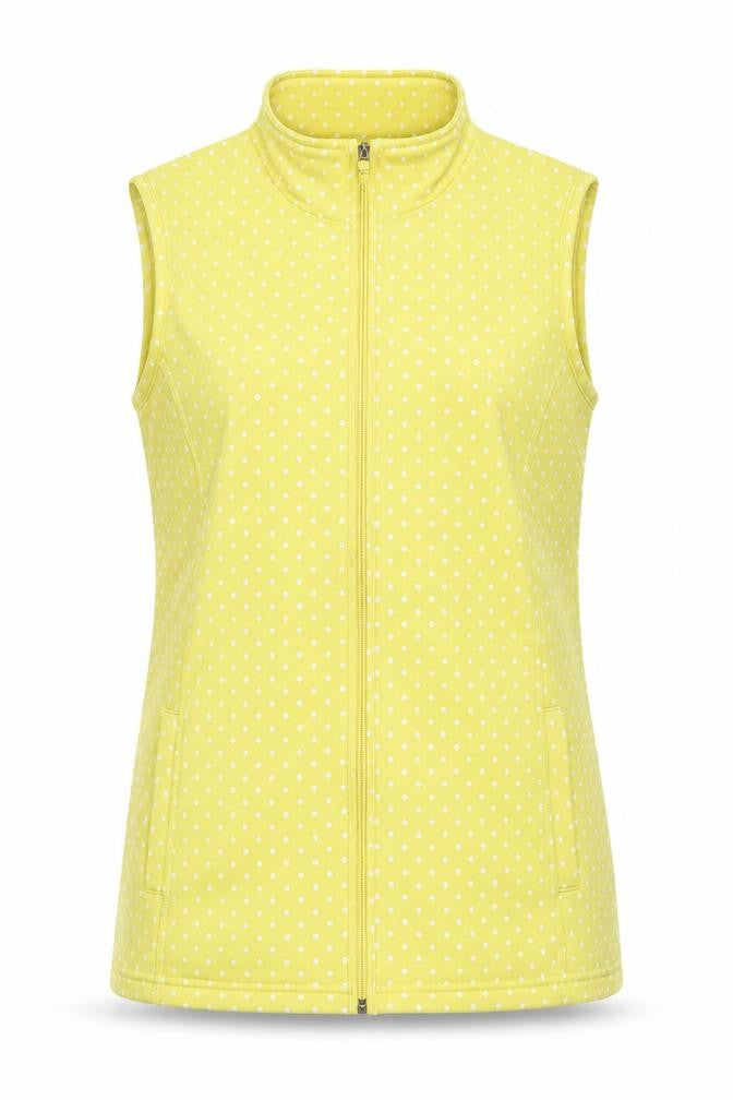 Damart Womens Yellow Gilet Waistcoat Size 14 Zip