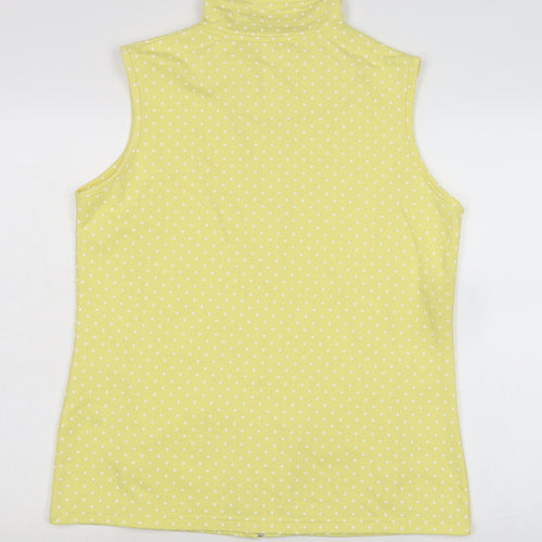 Damart Womens Yellow Gilet Waistcoat Size 14 Zip