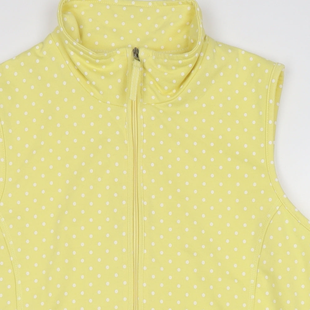 Damart Womens Yellow Gilet Waistcoat Size 14 Zip