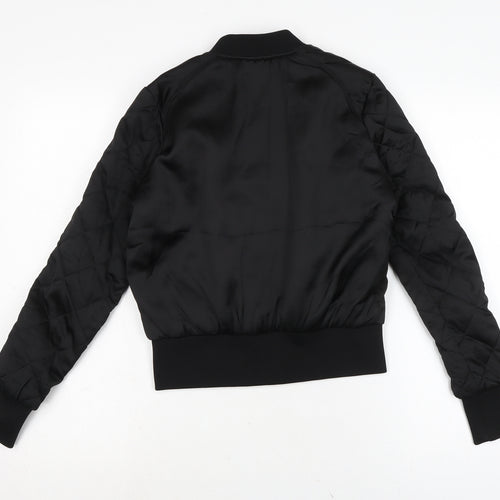 Divided Womens Black Bomber Jacket Jacket Size 6 Zip