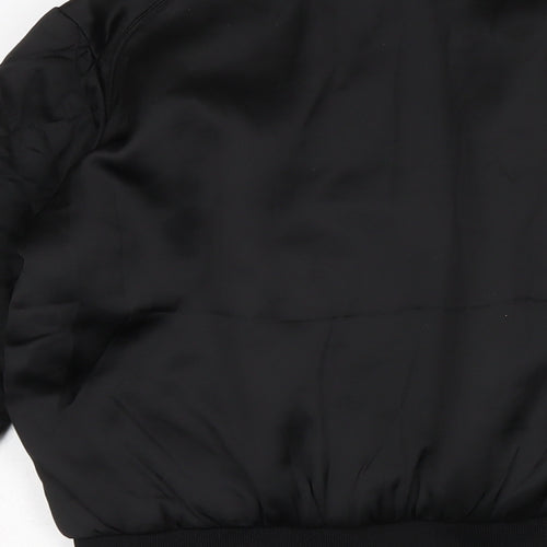 Divided Womens Black Bomber Jacket Jacket Size 6 Zip