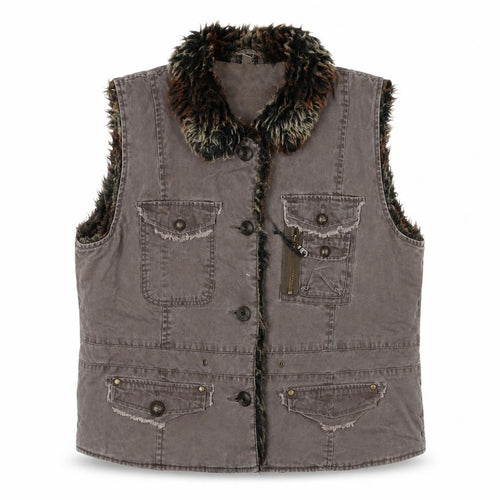 Roman Womens Brown Gilet Waistcoat Size L Zip