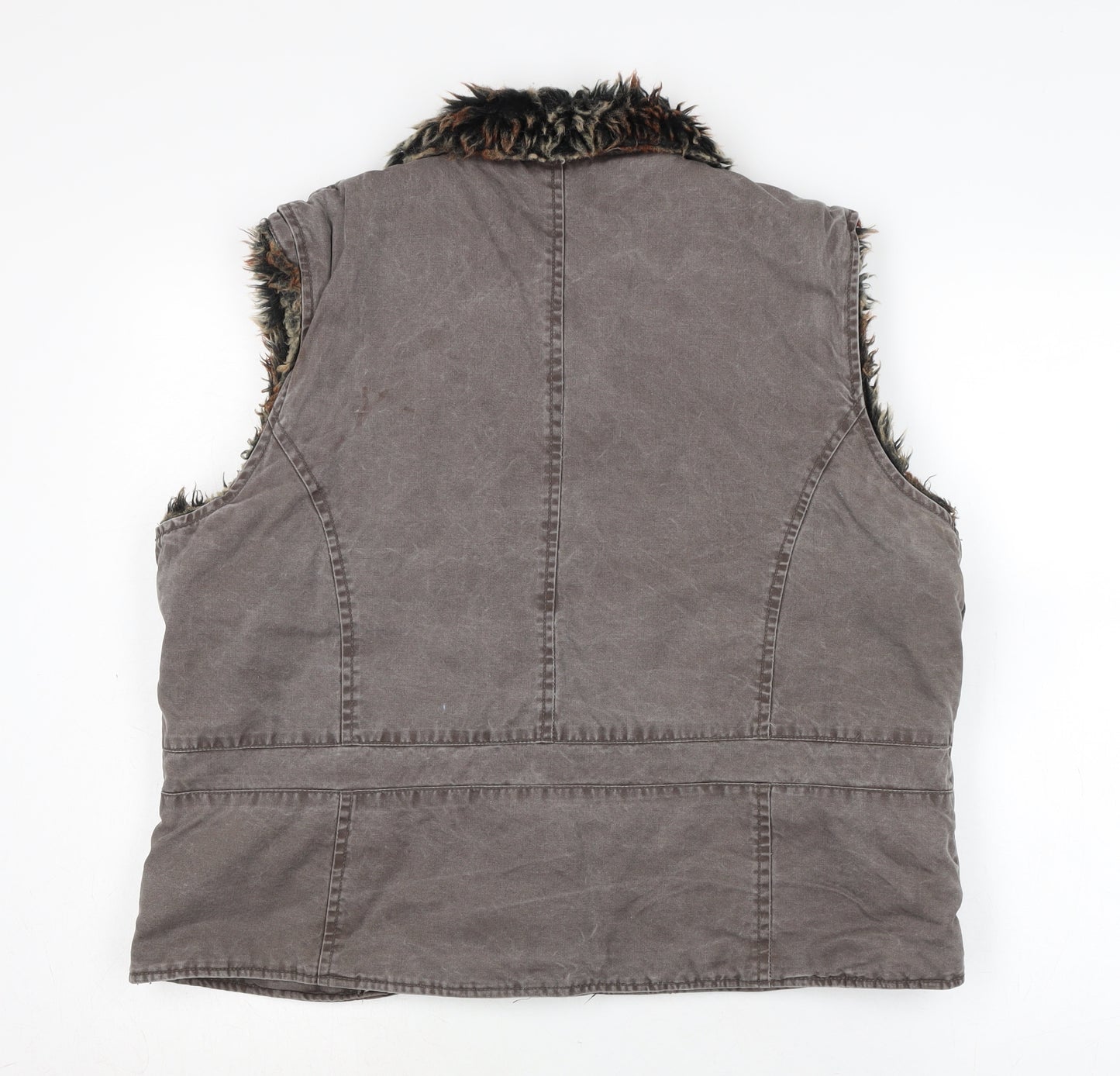 Roman Womens Brown Gilet Waistcoat Size L Zip