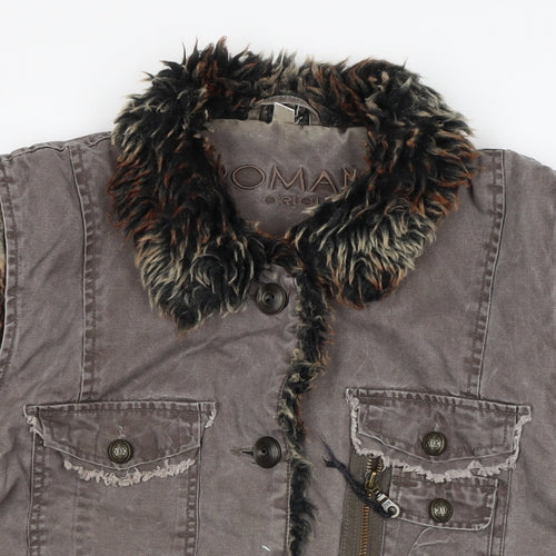 Roman Womens Brown Gilet Waistcoat Size L Zip