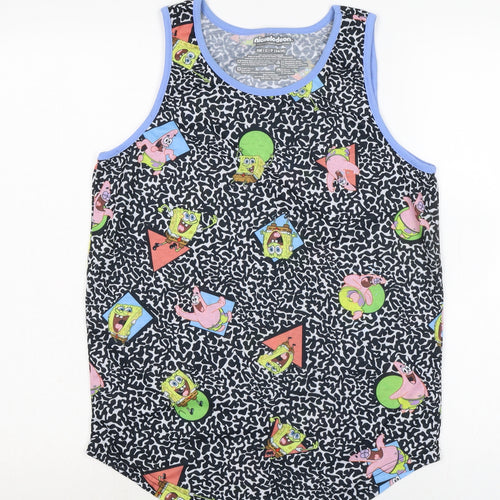 Nickleodeon Womens Multicoloured Animal Print Polyester Basic Tank Size S Boat Neck