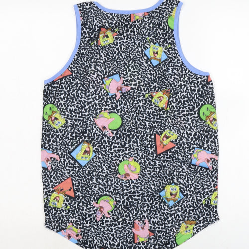 Nickleodeon Womens Multicoloured Animal Print Polyester Basic Tank Size S Boat Neck