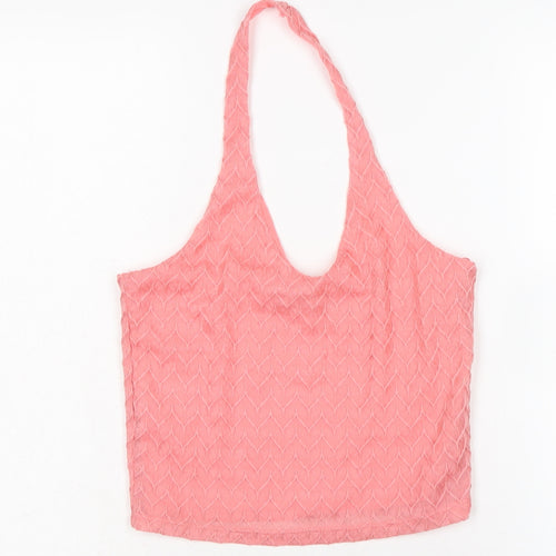 Select Womens Pink Polyester Cropped T-Shirt Size 10 Halter