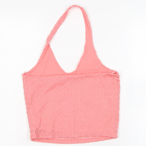 Select Womens Pink Polyester Cropped T-Shirt Size 10 Halter