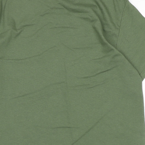 Gildan Womens Green Cotton Basic Polo Size S Crew Neck
