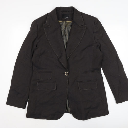 NEXT Womens Brown Jacket Size 16 Button