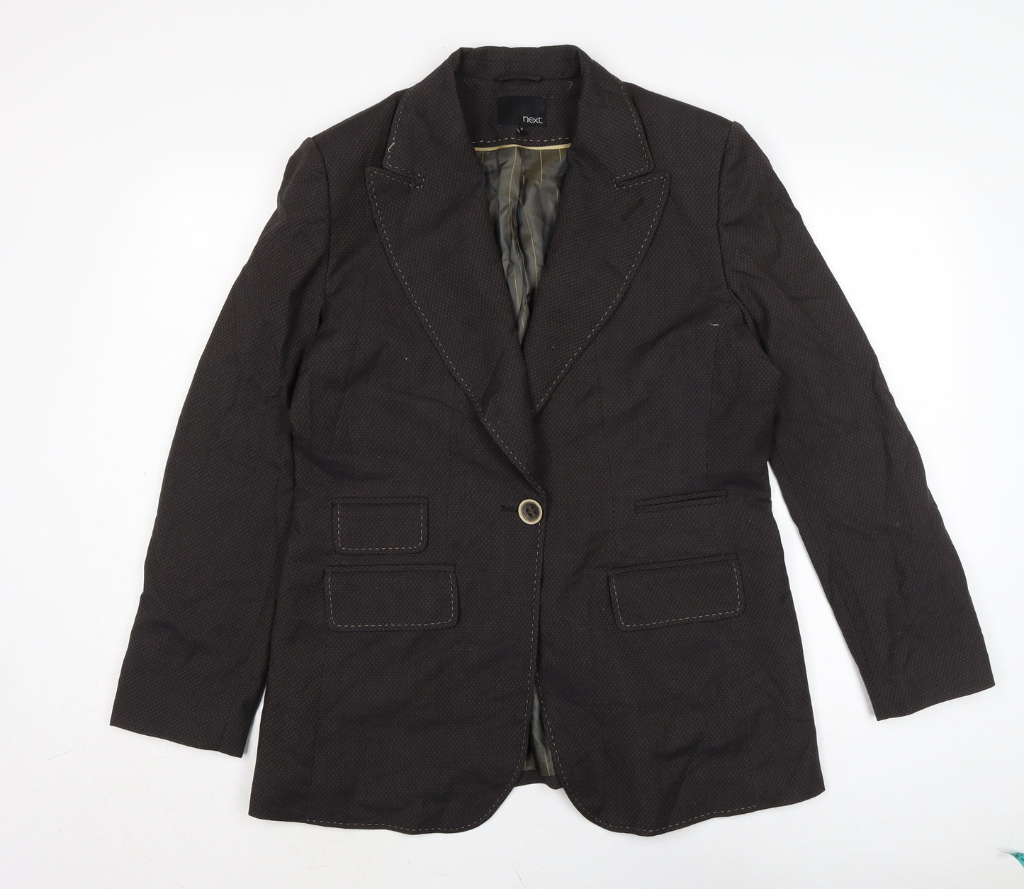 NEXT Womens Brown Jacket Size 16 Button
