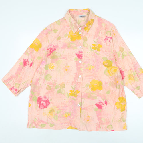 Bianca Womens Multicoloured Floral Viscose Basic Blouse Size 12 Collared