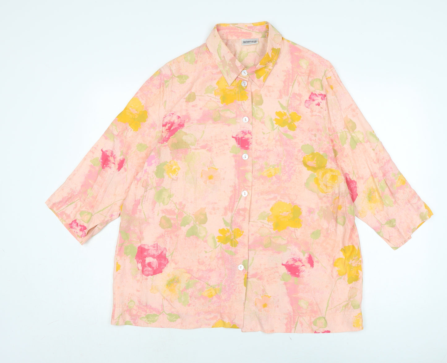 Bianca Womens Multicoloured Floral Viscose Basic Blouse Size 12 Collared