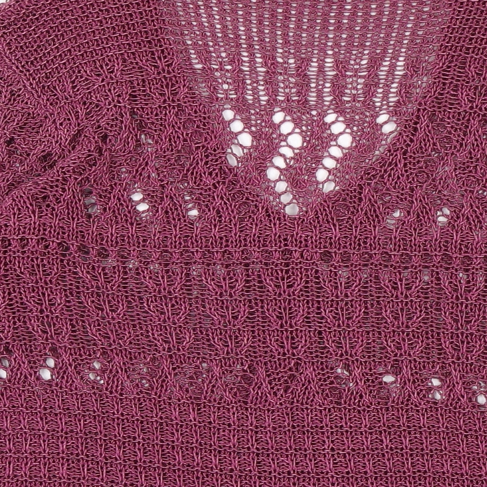 Gerry Weber Womens Pink V-Neck Herringbone Cotton Cardigan Jumper Size L