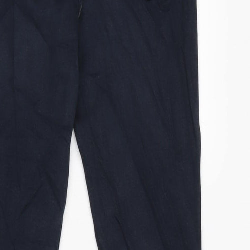Marks and Spencer Girls Blue Cotton Tapered Jeans Size 11-12 Years L24 in Regular Zip