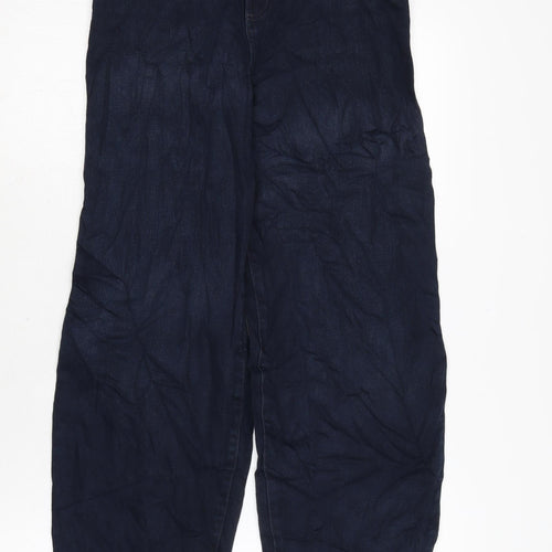 Marks and Spencer Womens Blue Cotton Blend Tapered Jeans Size 6 L29 in Slim Zip