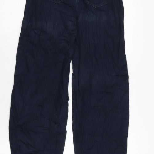 Marks and Spencer Womens Blue Cotton Blend Tapered Jeans Size 6 L29 in Slim Zip