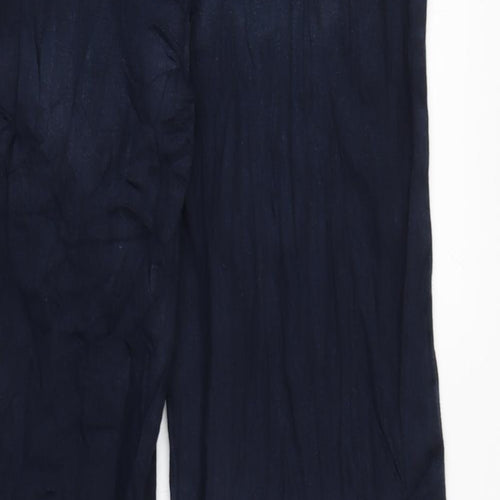 Marks and Spencer Womens Blue Cotton Blend Tapered Jeans Size 6 L29 in Slim Zip