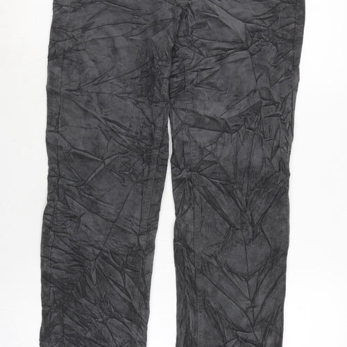 Marks and Spencer Womens Grey Cotton Sweatpants Trousers Size 8 L32 in Regular Zip