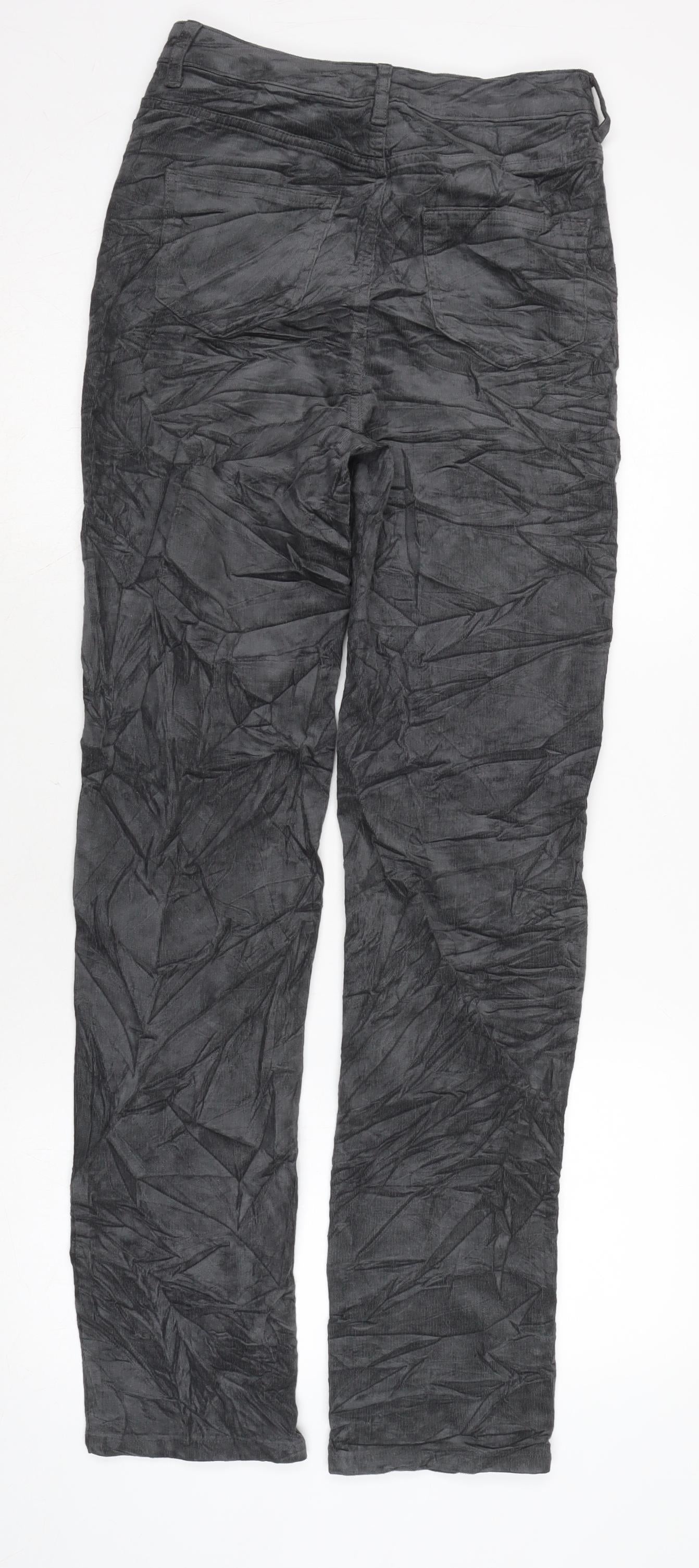 Marks and Spencer Womens Grey Cotton Sweatpants Trousers Size 8 L32 in Regular Zip
