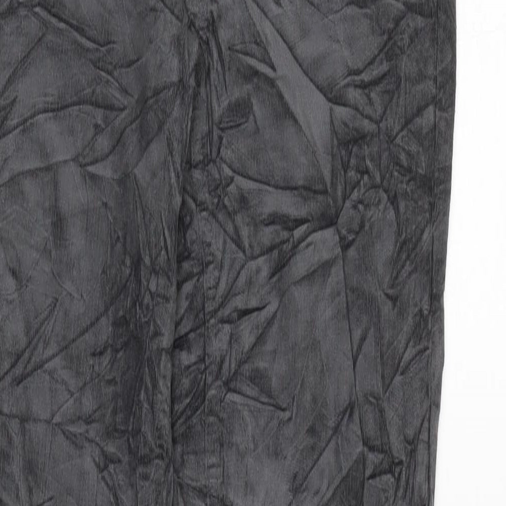 Marks and Spencer Womens Grey Cotton Sweatpants Trousers Size 8 L32 in Regular Zip