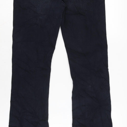 Marks and Spencer Womens Blue Cotton Blend Bootcut Jeans Size 8 L31.5 in Regular Zip