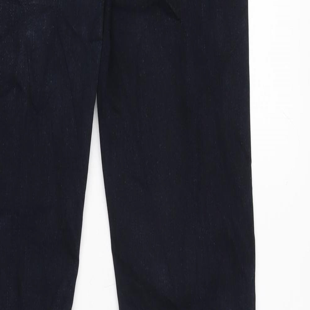 Marks and Spencer Womens Blue Cotton Blend Bootcut Jeans Size 8 L31.5 in Regular Zip