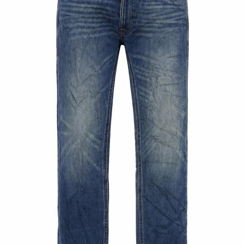 Marks and Spencer Mens Blue Cotton Blend Flared Jeans Size 30 in L29 in Regular Zip