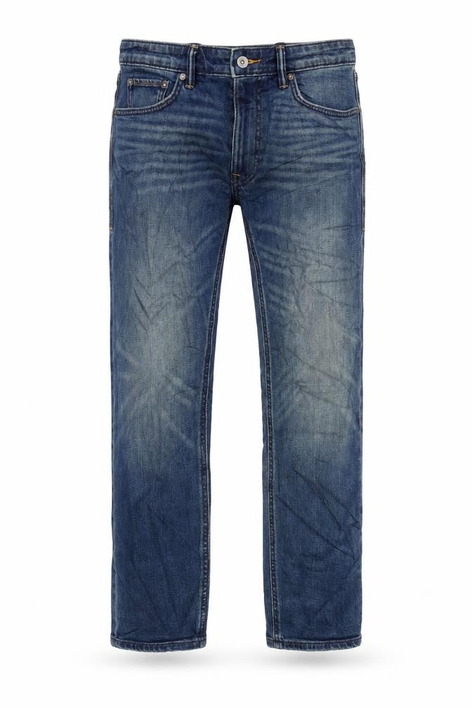 Marks and Spencer Mens Blue Cotton Blend Flared Jeans Size 30 in L29 in Regular Zip