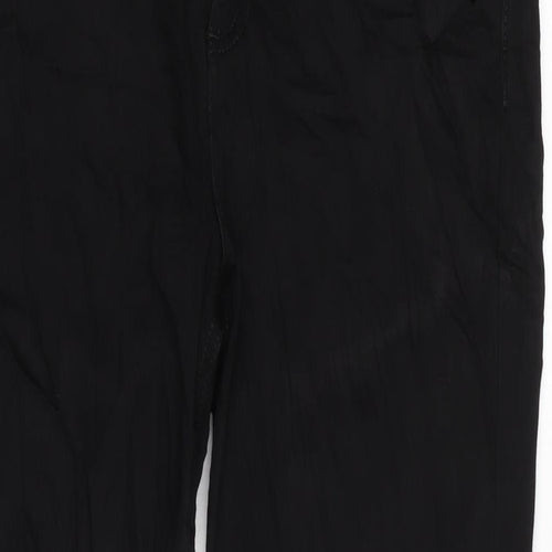 Marks and Spencer Womens Black Cotton Blend Straight Jeans Size 16 L28 in Regular Zip - GEMSTONE DETAIL FRONT AND BACK.